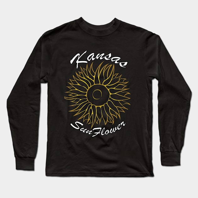 Kansas - Sunflower Long Sleeve T-Shirt by Noir Fox